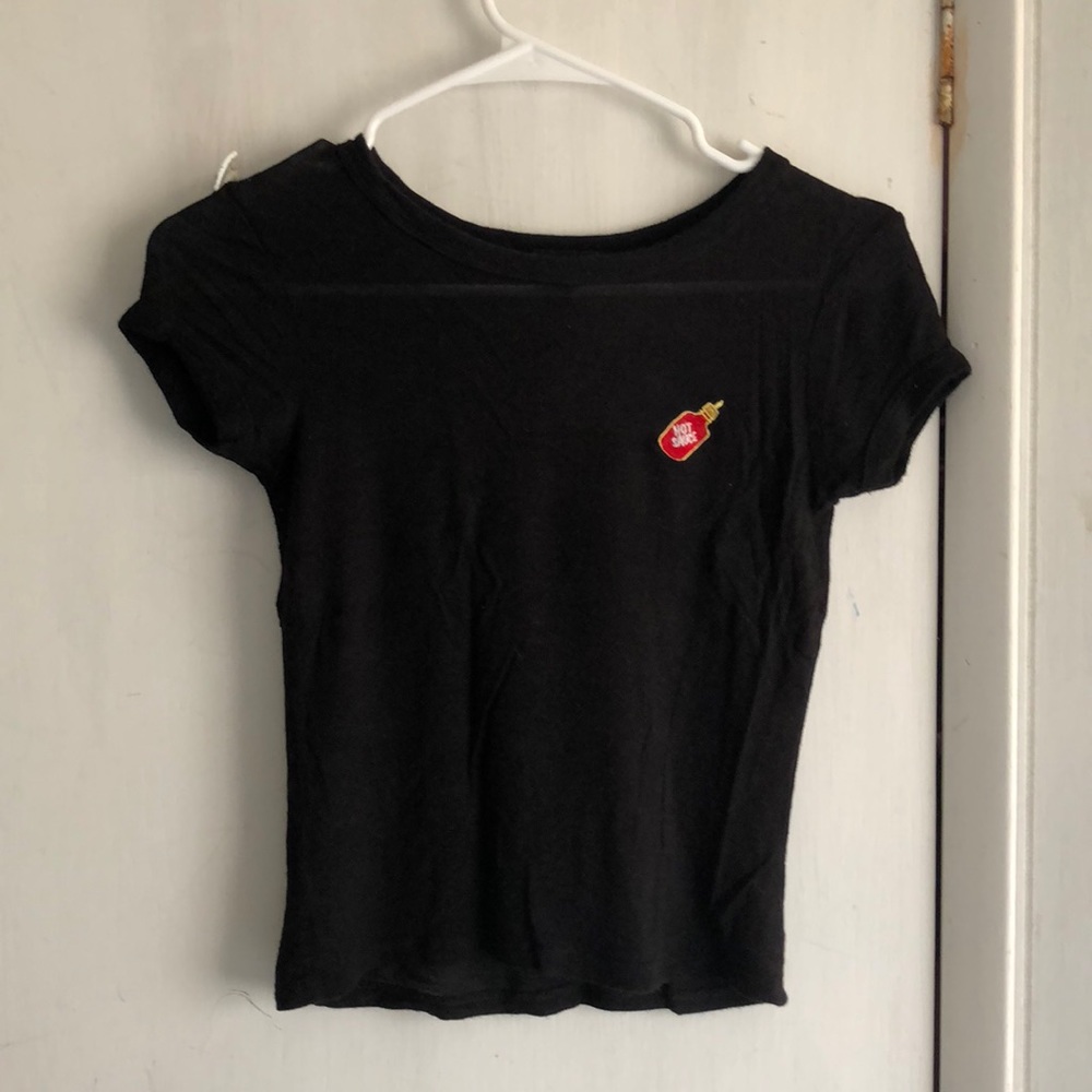 Baby Black Tee Hot Sauce Embroidery